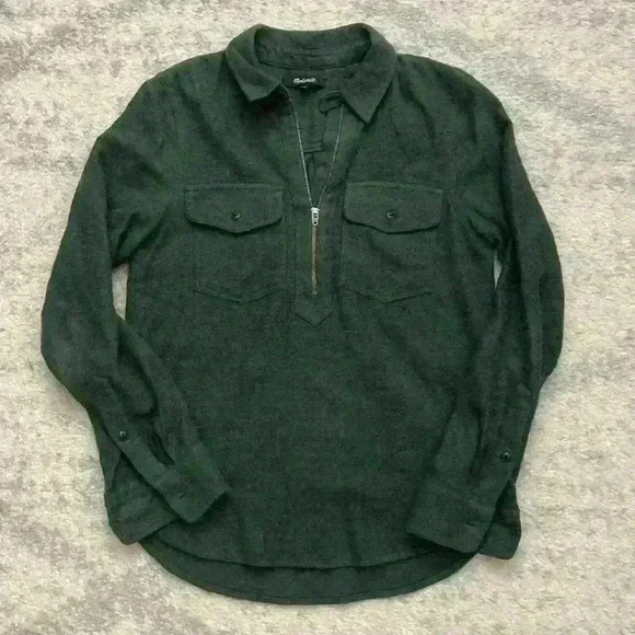 Madewell Flannel Zip-Front Popover Shirt - Picture 3 of 6